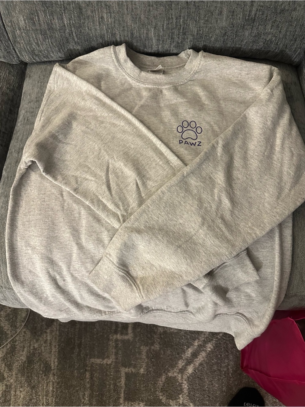 PAWZ Light Heather Gray Crewneck Sweatshirt with Paw Logo